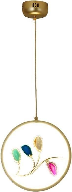 Led Round Chandeliers Small Blue Agate Pendant Light Hanging Adjustable Height Ceiling Lamp with Light Source