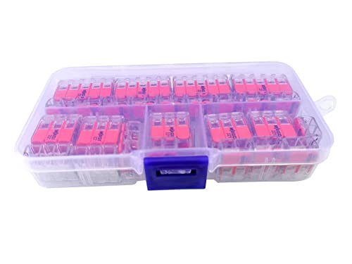 Wago Wire Connectors-38Pc 221 Series Lever-Nuts Assortment-Includes ，Suitable For 12-24Awg Wire Connectors(16X) 221-412, (13X) 221-413, (8X) 221-415，8" Professional Wire Stripper-Wire Cutter（1） #TOP7