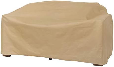 MODERN LEISURE Basics Patio Loveseat Cover, 55" L x 33" W x 38" H, Khaki