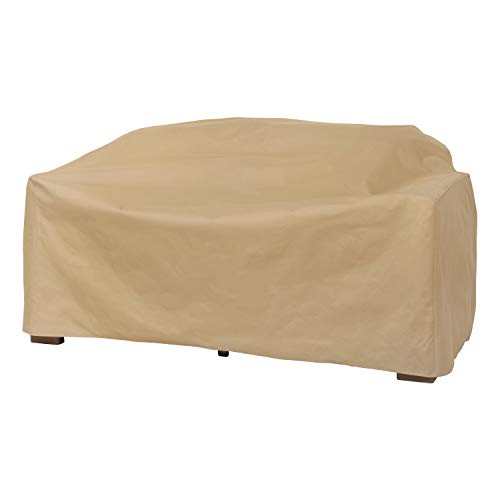 MODERN LEISURE Basics Patio Loveseat Cover, 55" L x 33" W x 38" H, Khaki