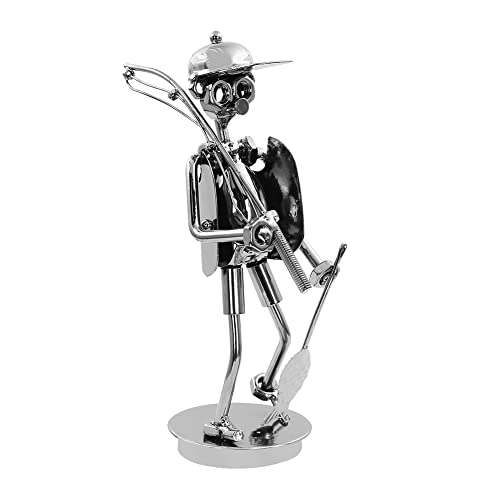 Estatua de pescador de hierro y metal 12x7x20 cm