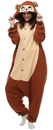 PENGMAI Monkey Onesie Costumes Pajamas Women Men Animal Cosplay One Piece Halloween Xmas Homewear