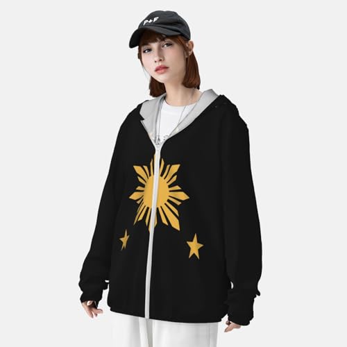 3 Stars and Sun Filipino Philippines Flag UPF 50+ Sun Protection Hoodie Mens Woman Long Sleeve Sun Shirts3