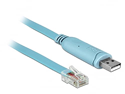 Delock Adapter USB 2.0 Typ-A Stecker > 1 x Seriell RS-232 RJ45 Stecker 3,0 m blau, 63289
