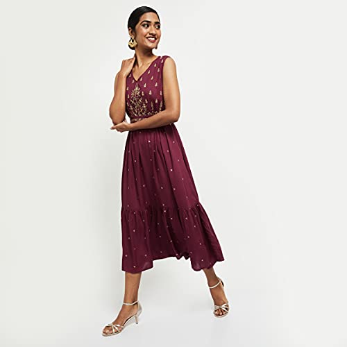 Image of Max Women's Printed Flared Sleeves A-line Dress