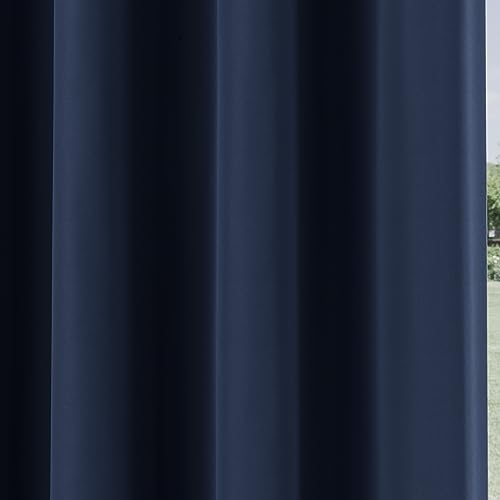 Enhanced Living Nightfall Eyelet Blackout Curtains, Thermal Navy Blue Curtains for Bedroom, 46x72 inch (117x183 cm), 230gsm - Image 4