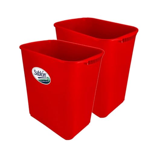 Sablon 2 Pack Bote de Basura Jumbo 26L sin Asas Color Rojo