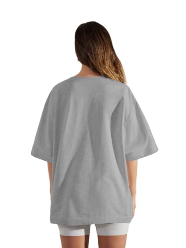 Image of LEOTUDE Women Cottonblend Oversized Baggy Fit Half Sleeve Round Neck Multicolor Combo T-Shirt for Women & Girls (Pack of 3)