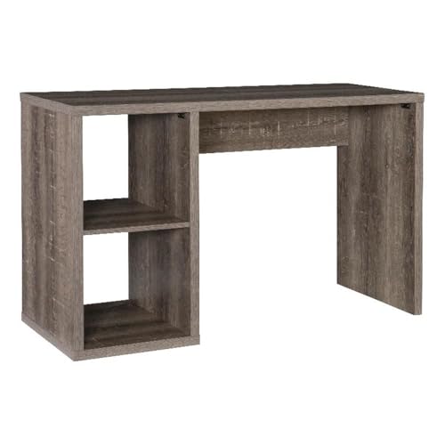 Pemberly Row Contemporary Home Office Desk, 48.7' W x 19.69' D x 30.16' H, Gray Veneer Finish, 2 Storage Cubes, MDF and Honeycomb Board, Spacious Worktop, Ideal for Home Office or Study