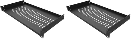 Image of 1U Vented Cantilever Server Rack Mount Shelf 10 inch Depth (Pack of 2)