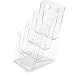 Deflecto Multi-Compartment Docuholder, Countertop or Wall Mount, 4-Tiered Literature Holder, Small Size, Clear, 4-7/8