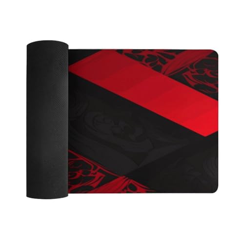 Red Black Desk Pad Large Office Desk Mat Waterproof Mouse Pad miniatura 3