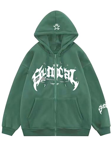 Udeniy Women Men Cross Graphic Hoodies Y2K Jacket Fashion Aesthetic Sweatshirt Gothic Long Sleeve Letter Print Hoodies