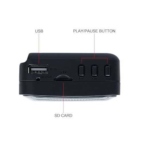 Image of iBELL FM720BT Portable Pocket FM Radio with Bluetooth Speaker, USB /SD MP3 Player, Rechargeable with Type C Port, 2 Band (Black)