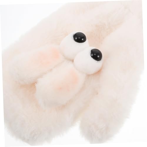 1pair Cute Rabbit Warm Mittens for Women Fluffy Winter Gloves Neck Strap Fleece Lined Hand Warmers for Teens for Cold Weather Activities3