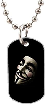 Mask Vendetta Freedom design custom Big Size Oval Dog Tag，Silver animal tags，useful as key chain, luggage tag.
