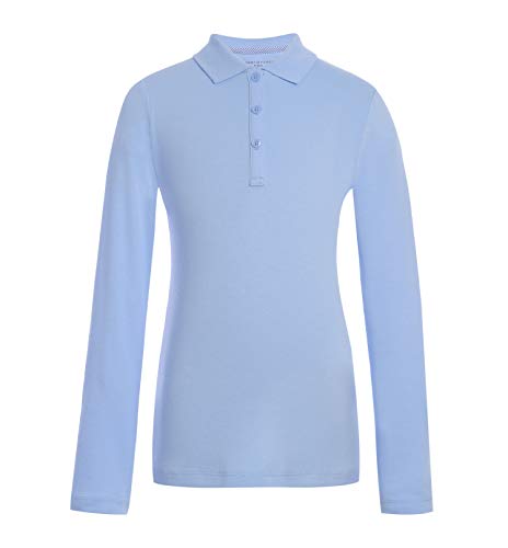 Tommy Hilfiger Girls Long Sleeve Fitted Interlock Polo School Uni...