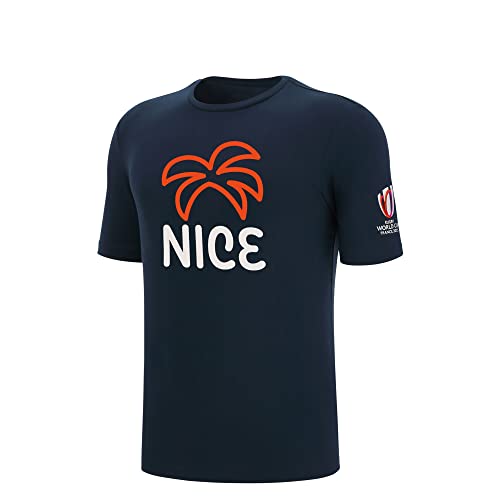 T-Shirt Rugby Nice World Cup 2023 Enfant par Macron Bleu 9-10 Ans