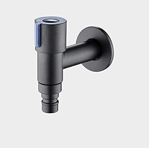 Grifo de lavadora negro mate, fregona de inodoro, grifo pequeño, grifo de jardín exterior montado en la pared Cover