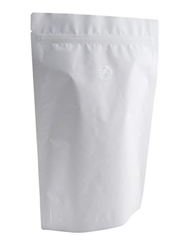BAP 4 oz Matte White Stand Up Pouch with Valve for Coffee (100 pcs)