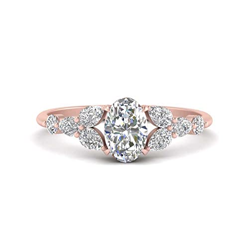 Bague de fiançailles or rose cadeau idéal fête taille 47-70