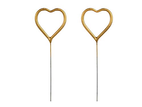 PartyDeco Wunderkerzen Herz Gold 16,5 cm 2 Stk. Party Dekoration Brennende Wunderkerze Hochzeit Valentinstag Cover
