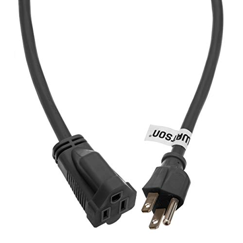 Watson AC Power Extension Cord (16 AWG, Black, 25')