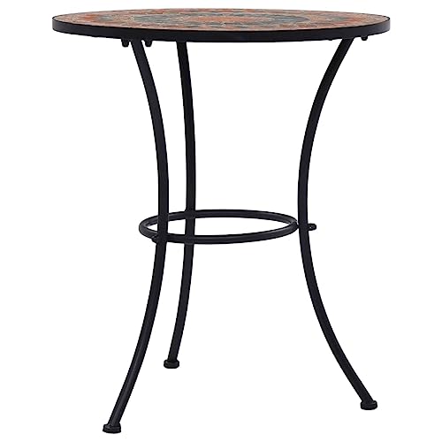 Table de jardin mosaïque ronde pour aménager un balcon chaleureux - 7