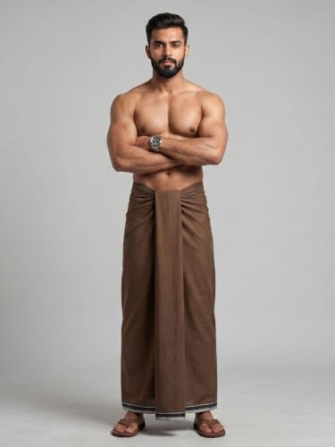 Image of Men's Cotton Lungi | Soft Breathable Wrap Around Lungi | Comfortable Daily & Home Wear for Men