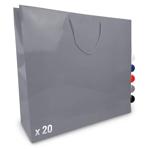 Bolsas de regalo de papel gris para recuerdos de inauguración y fiestas familiares 60x15x50 cm