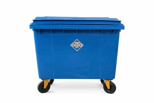 Image of Otto Big Plastic Wheeled Dustbin with Lid 660 Litre Blue