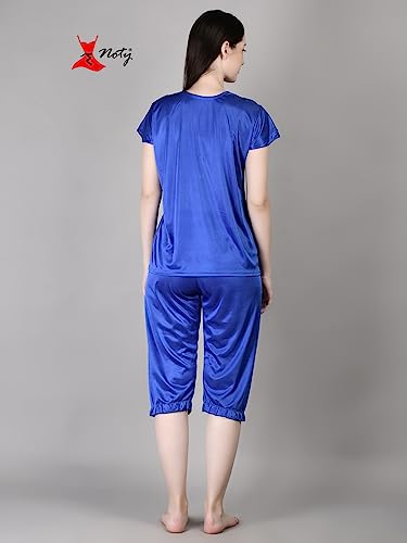 Image of Noty Girl's Satin Solid Night Suit Set Pack of 1