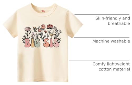 Image of Big Sister Shirt for Toddler Baby Girl Outfits Big Sis Announcement T-Shirt Gifts