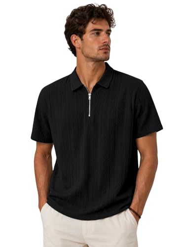 Image of TAGDO Men's Chain Jacquard Polo T Shirt | Half Sleeve | Comfortable Fit Wear | Stylish Casual Look | Breathable Feel |Modern Style | Easy Movement | Everyday Wear (Polo)