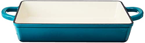 Crock Pot Artisan 13 Inch Enameled Cast Iron Lasagna Pan, Teal Ombre