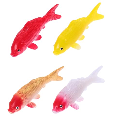 BESPORTBLE 4pcs Realistic Koi Goldfish Figures Fake Aquarium Fish Decor for Ponds Birdbaths Fountains Low Maintenance Decorative Floating Fish for Serene Water Features