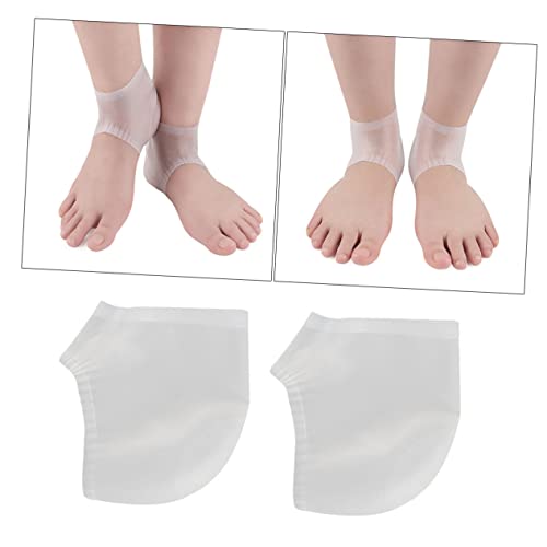 NOLITOY 2 Pairs Silicone Heel Socks Protective Sleeve for Women Men Heel Liners for Shoes