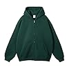 Generisch 2025 Men's Fashion Plus Fleece Thickened Plain Zip Cardigan Loose Fashion Hoodie 20 Hoodie Men, Dark green, XL #1