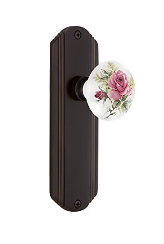 Super Deal Product Nostalgic Warehouse Deco Plate Passage White Rose Porcelain Door Knob in Timeless Bronze Super Deal Product Nostalgic Warehouse Deco Plate Passage White Rose Porcelain Door Knob in Timeless Bronze