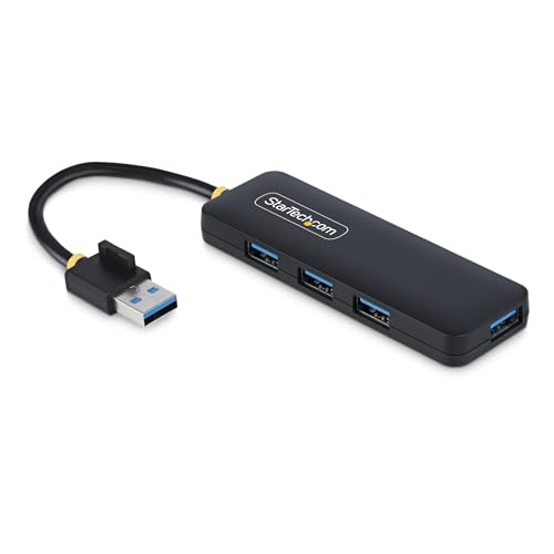 StarTech.com Hub USB-A de 4 Puertos - Ladrón USB de 4 Puertos - Alimentado por el Bus - USB 3.0 de 5Gbps - Portátil