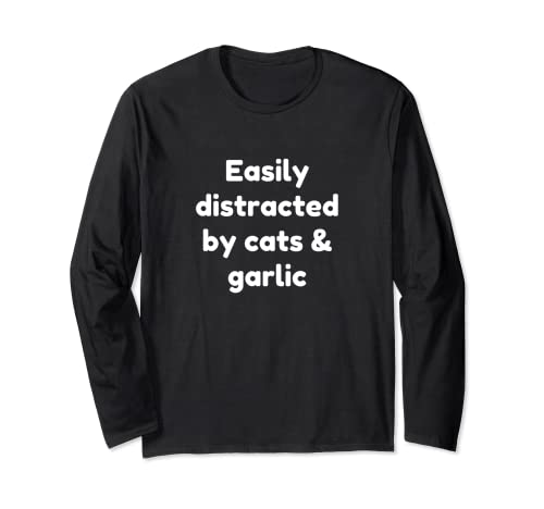 Leicht von Katzen und Knoblauch abgelenkt Langarmshirt