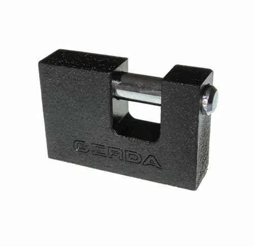 Candado tipo C de hierro fundido con 3 llaves – grillete de perno deslizante resistente (80 mm)