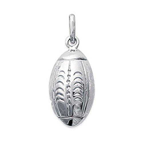 Pendentif ballon de rugby en argent 925, bijou sport élégant neuf