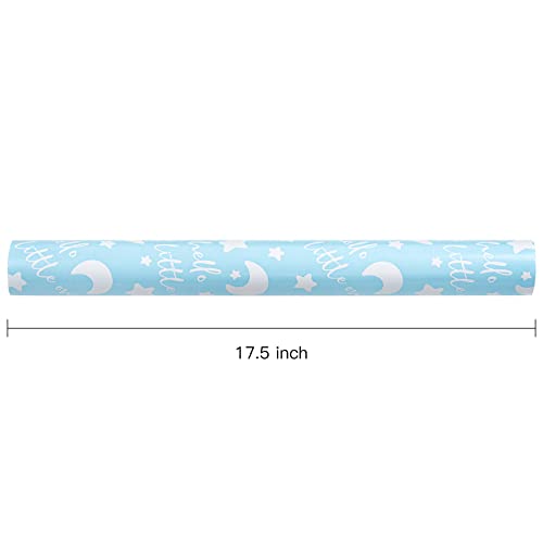 RUSPEPA Reversible Wrapping Paper Roll - Mini Roll - Baby Boy Blue Pattern Great for Baby Shower, Birthday, Party - 17.5 Inches X 32.8 Feet by RUSPEPA - Used condition - Image 5