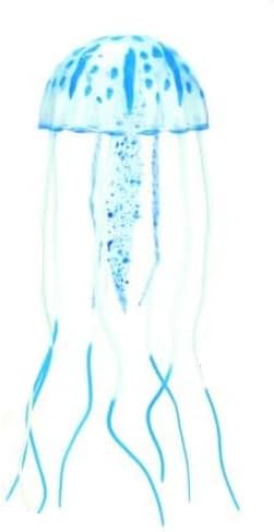 Blue Aquarium Artificial Glowing Jellyfish Fish Tank Ornament Silicone Decoration, Aquarium Decor Thematic Ornaments