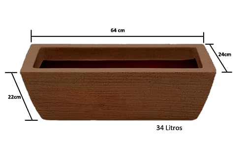 Vaso Jardineira de polietileno 64cm para plantas jardim e decoraçao (MARROM)