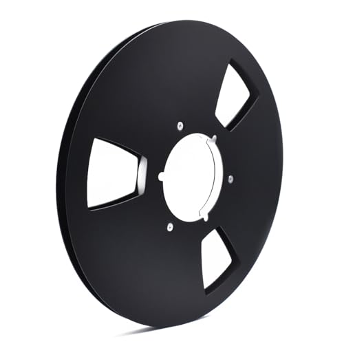 Kfwfuaee Bobina de rodillo de aluminio profesional para grabadora de cinta abierta de 10.5 pulgadas Hub Accesorios compatibles Ruedas de metal ligero con disco