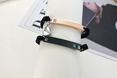 Mealguet Personalized Couple Bracelet Customized Couple Bracelets Set Mutual Attraction Custom Name Relationship Bracelet Personalized Gift For Men Women, Handmade #TOP4