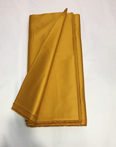 Image of BKRKJ Women's Cotton Silk Unstitched Fabric by Meter for Sewing Suit Salwar Chudidar Patiyala Shirt Kameez Blouse Kurta Pyjama Pathani jam Glace (2.5 Meter, Mustard)