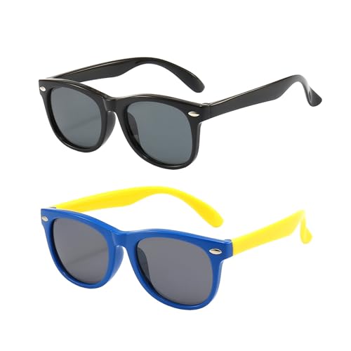Image of FANNYGO 3 Pack Kids Sunglasses for Boys Girls Kid children's Polarized Sunglasses Age 3-10